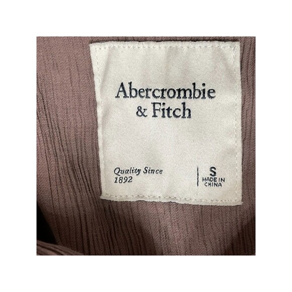 Abercrombie & Fitch Women's Shirt Button-Up Oversized Crinkle Textured S Brown - Picture 7 of 9